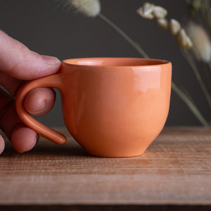 Peach Sgraffito Hellebore Espresso Cup [4oz]