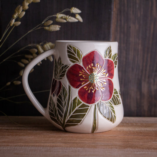 Tall "Anna's Red" Hellebore Mug #2 [20oz]