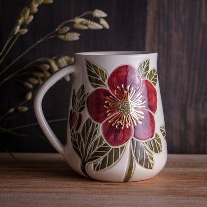 Tall "Anna's Red" Hellebore Mug #1 [20oz]