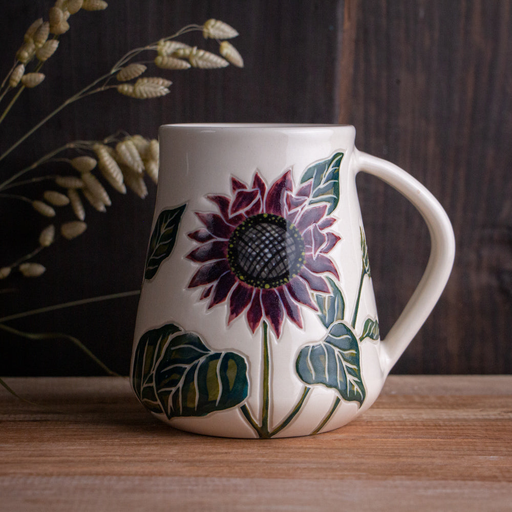 Tall Dark Sunflower Mug #1 [20oz]