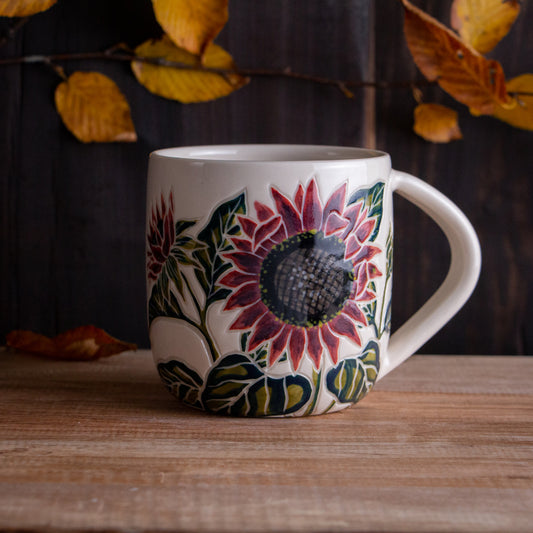 Dark Sunflower Mug 16-17oz