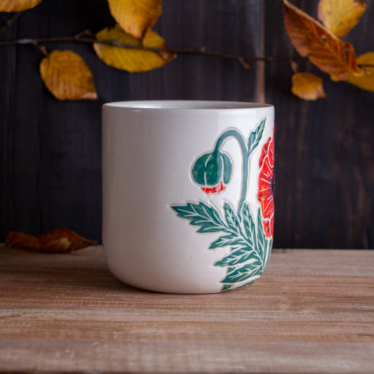 Red Poppy Botanic Mug