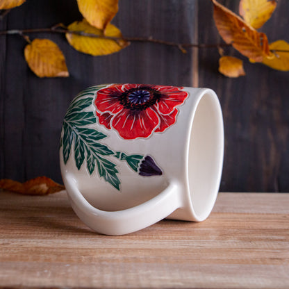 Red Poppy Botanic Mug