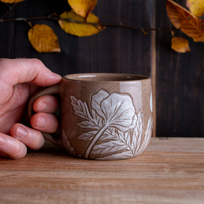 Red Sandstone Sgraffito Poppy Mug #2 [12oz]