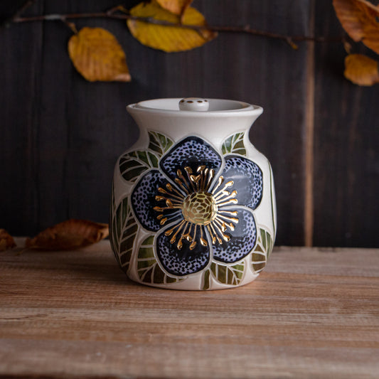 Dark Hellebore Lidded Jar