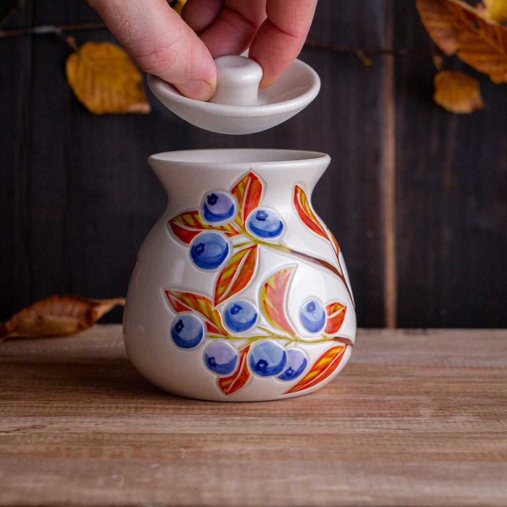 Autumn Blueberry Lidded Jar