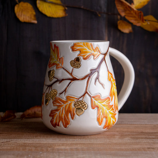 Tall Autumn Oak Branch Mug #1 [20oz]