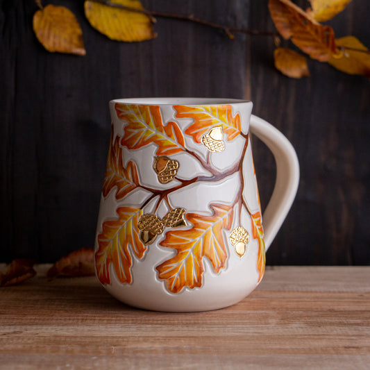 Tall Autumn Oak Branch Mug #2 [19oz]