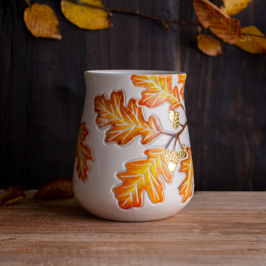 Tall Autumn Oak Branch Mug #2 [19oz]