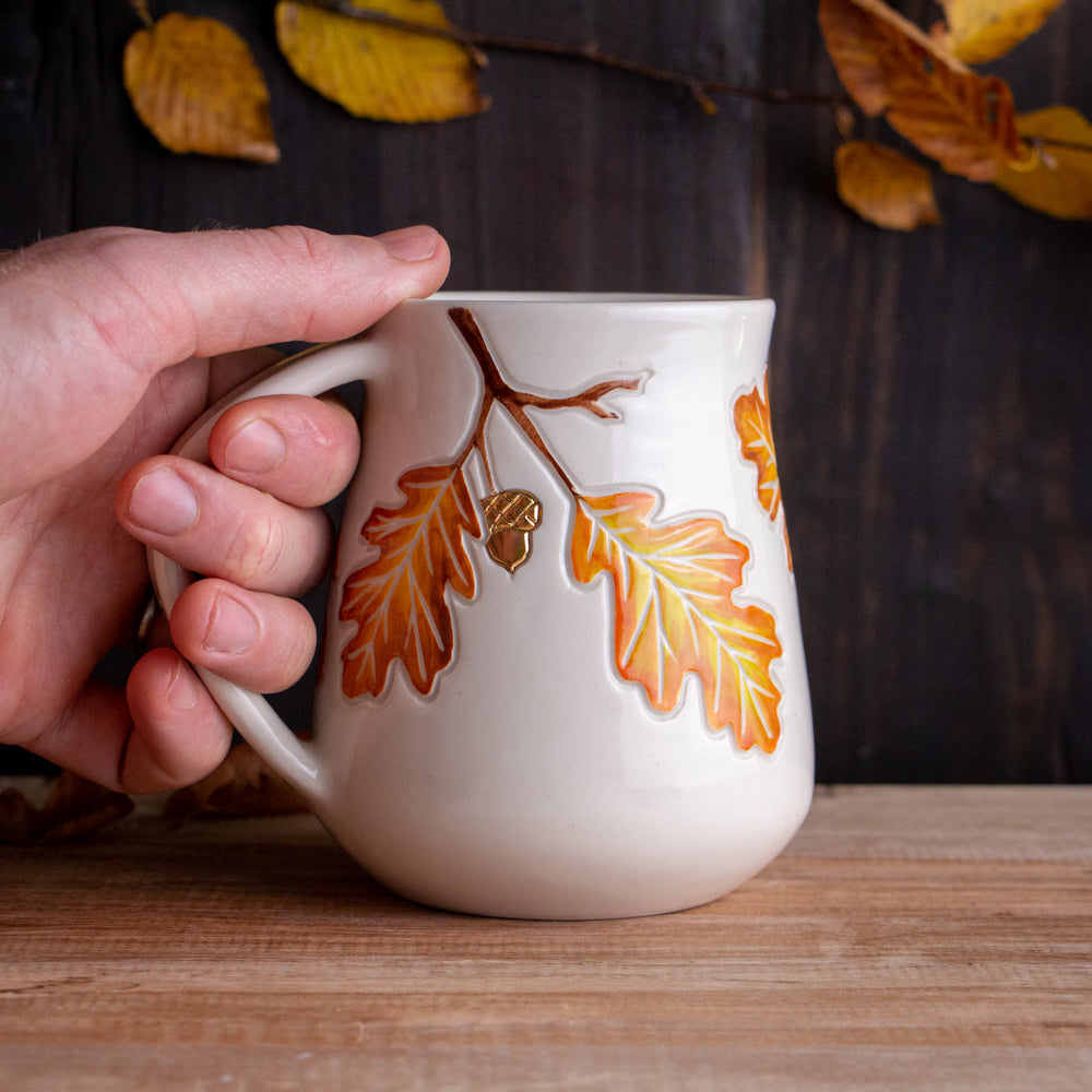 Tall Autumn Oak Branch Mug #2 [19oz]