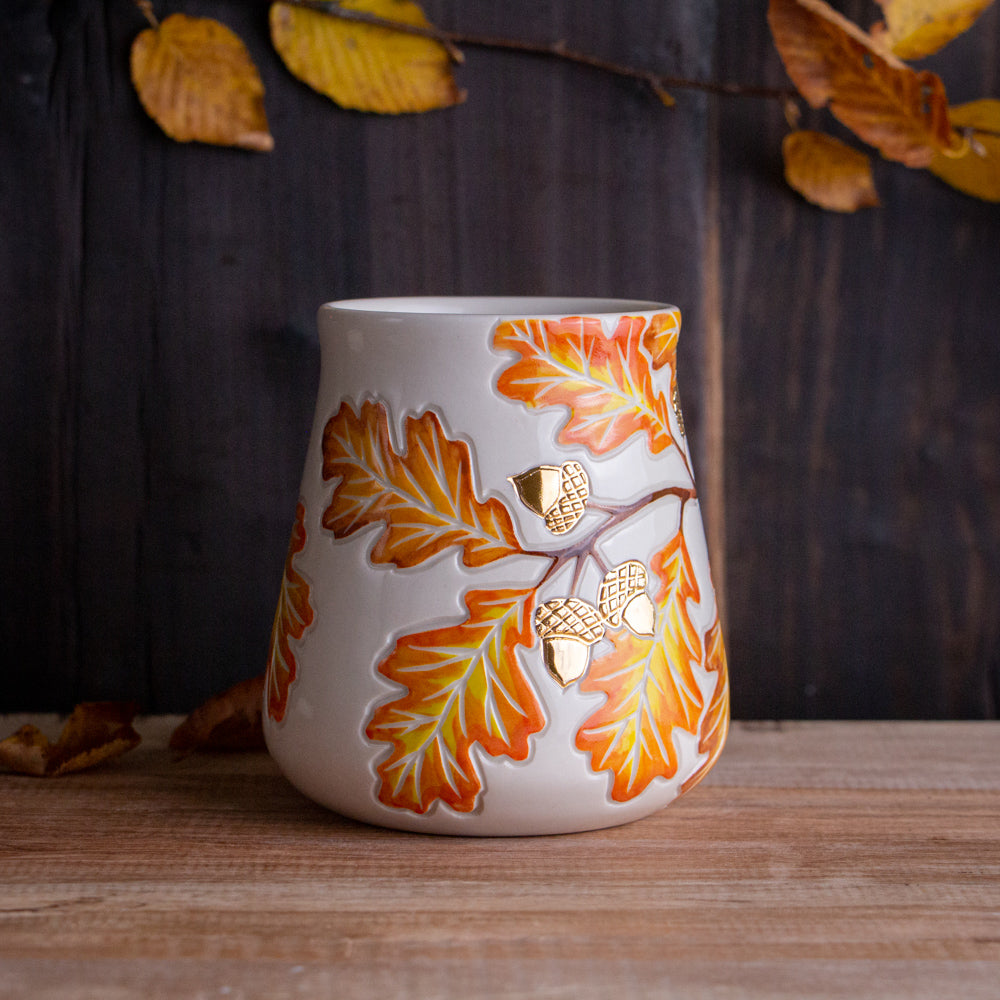 Tall Autumn Oak Branch Mug #4 [17oz]