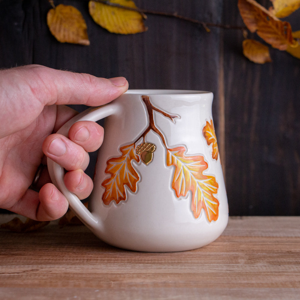Tall Autumn Oak Branch Mug #4 [17oz]