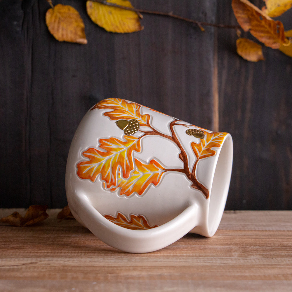 Tall Autumn Oak Branch Mug #4 [17oz]