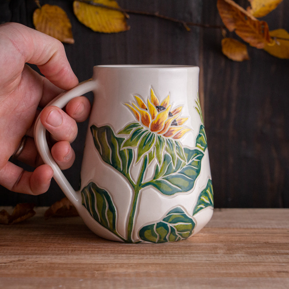 Tall Sunflower Mug #4 [21oz]
