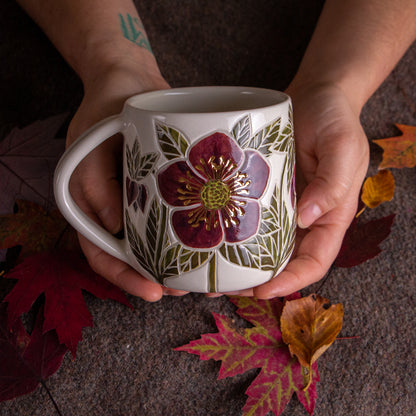 "Anna's Red" Hellebore Mug