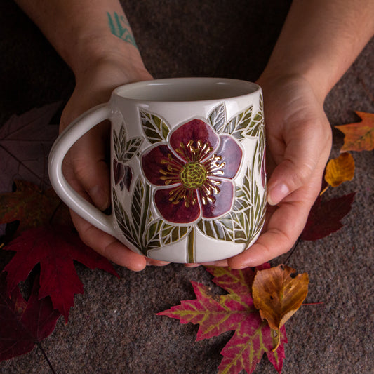 "Anna's Red" Hellebore Mug