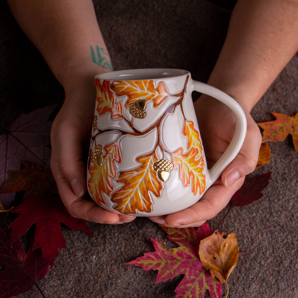 Tall Autumn Oak Branch Mug #4 [17oz]