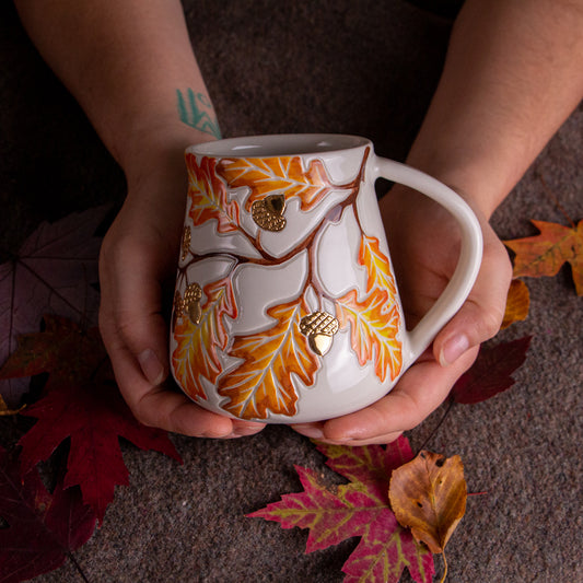Tall Autumn Oak Branch Mug #4 [17oz]
