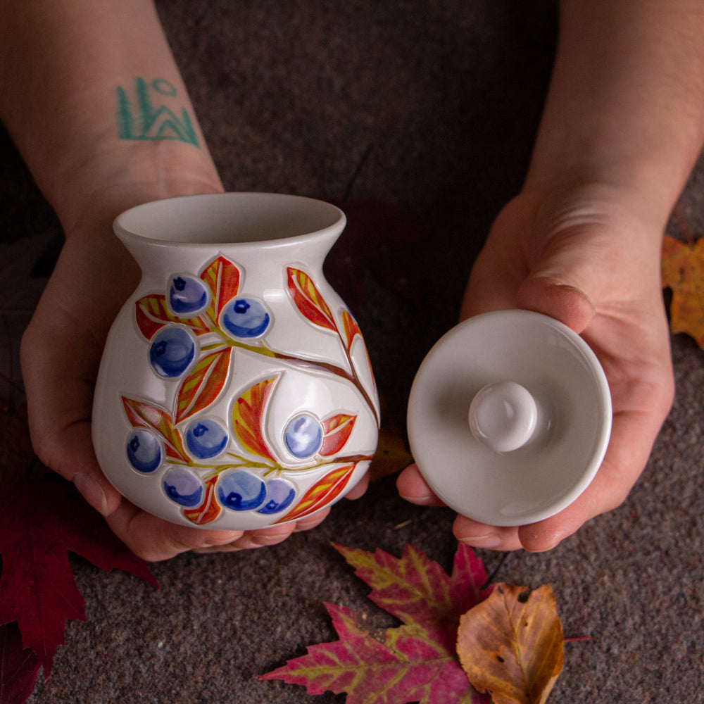 Autumn Blueberry Lidded Jar