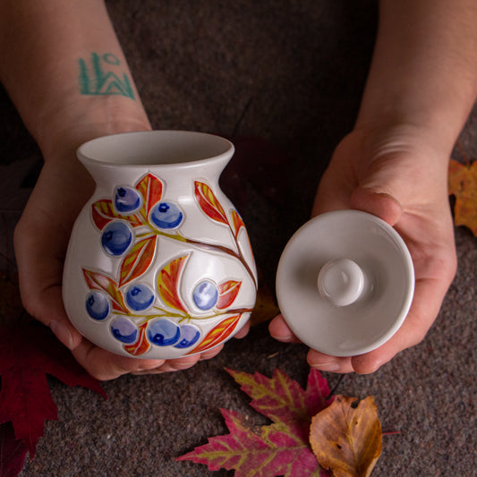 Autumn Blueberry Lidded Jar