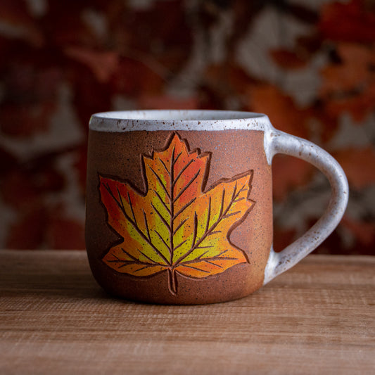 Stoneware Fall Leaf Mug #1 [14oz]