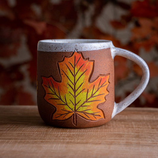 Stoneware Fall Leaf Mug #2 [15oz]
