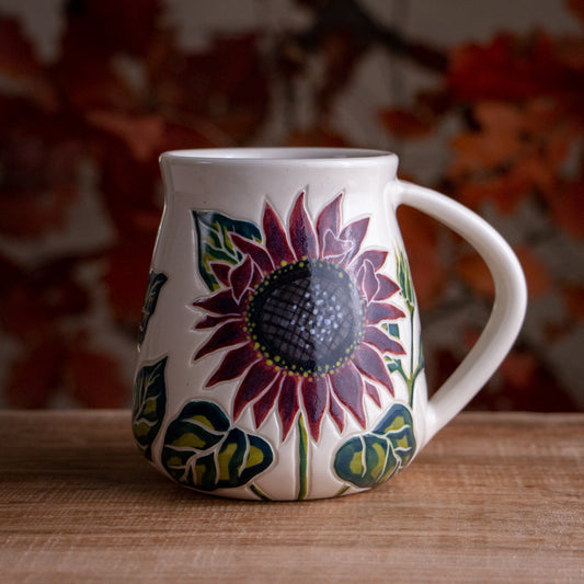 Tall Dark Sunflower Mug #2 [20oz]