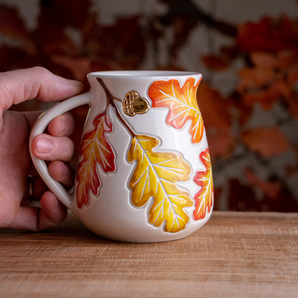 Tall Autumn Oak Branch Mug #1 [18oz]