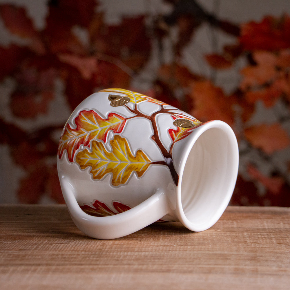 Tall Autumn Oak Branch Mug #1 [18oz]