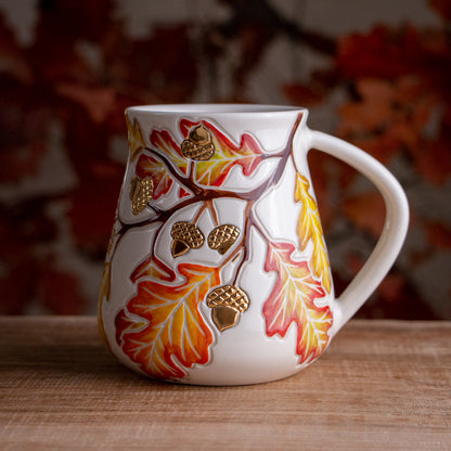 Tall Autumn Oak Branch Mug #2 [21oz]