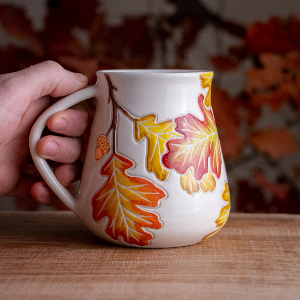 Tall Autumn Oak Branch Mug #2 [21oz]