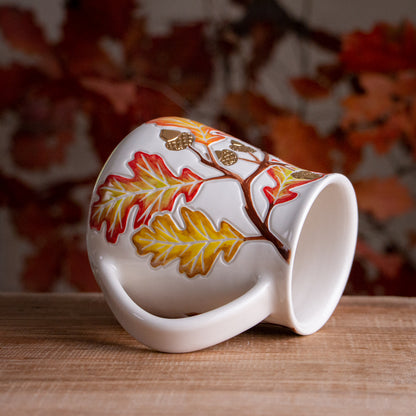 Tall Autumn Oak Branch Mug #2 [21oz]
