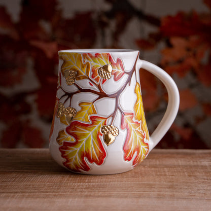 Tall Autumn Oak Branch Mug #4 [18oz]
