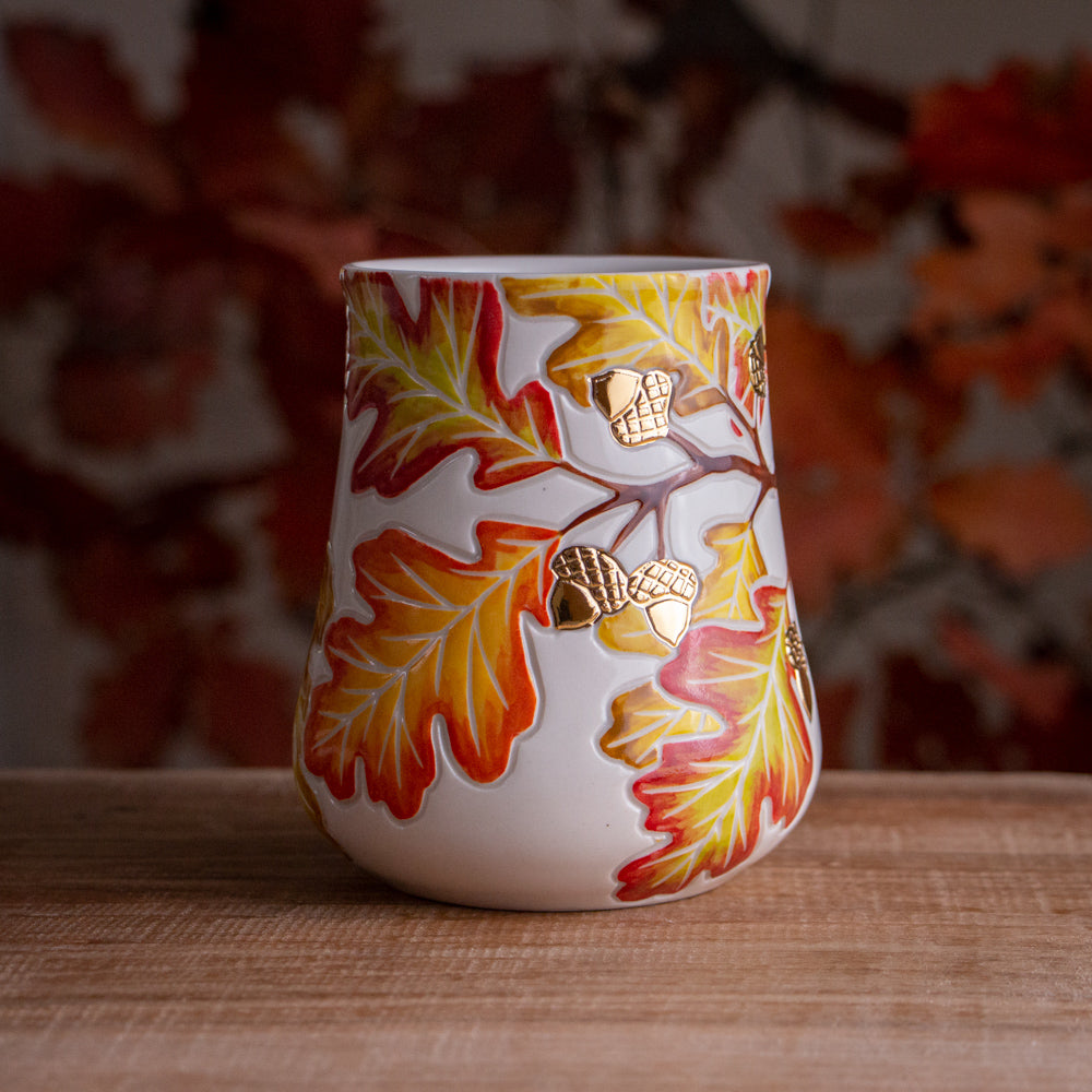 Tall Autumn Oak Branch Mug #4 [18oz]