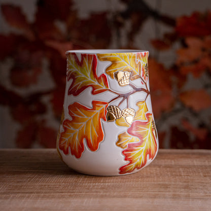 Tall Autumn Oak Branch Mug #4 [18oz]