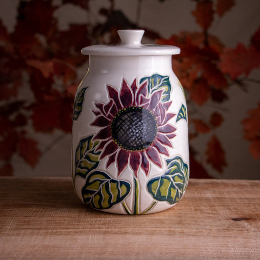 Dark Sunflower Jar / Canister