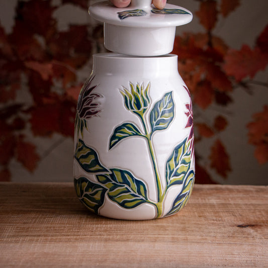 Dark Sunflower Jar / Canister