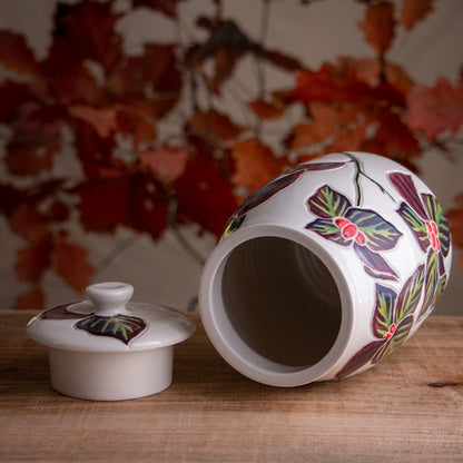 Autumn Dogwood Jar / Canister