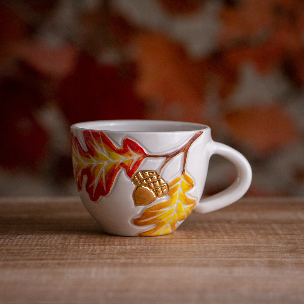 Autumn Oak Branch Espresso Cup #1 [3oz]
