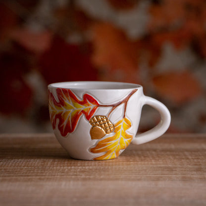 Autumn Oak Branch Espresso Cup #1 [3oz]