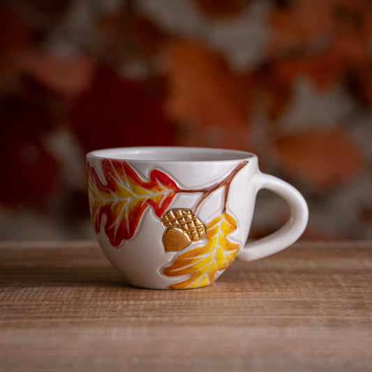 Autumn Oak Branch Espresso Cup #1 [3oz]