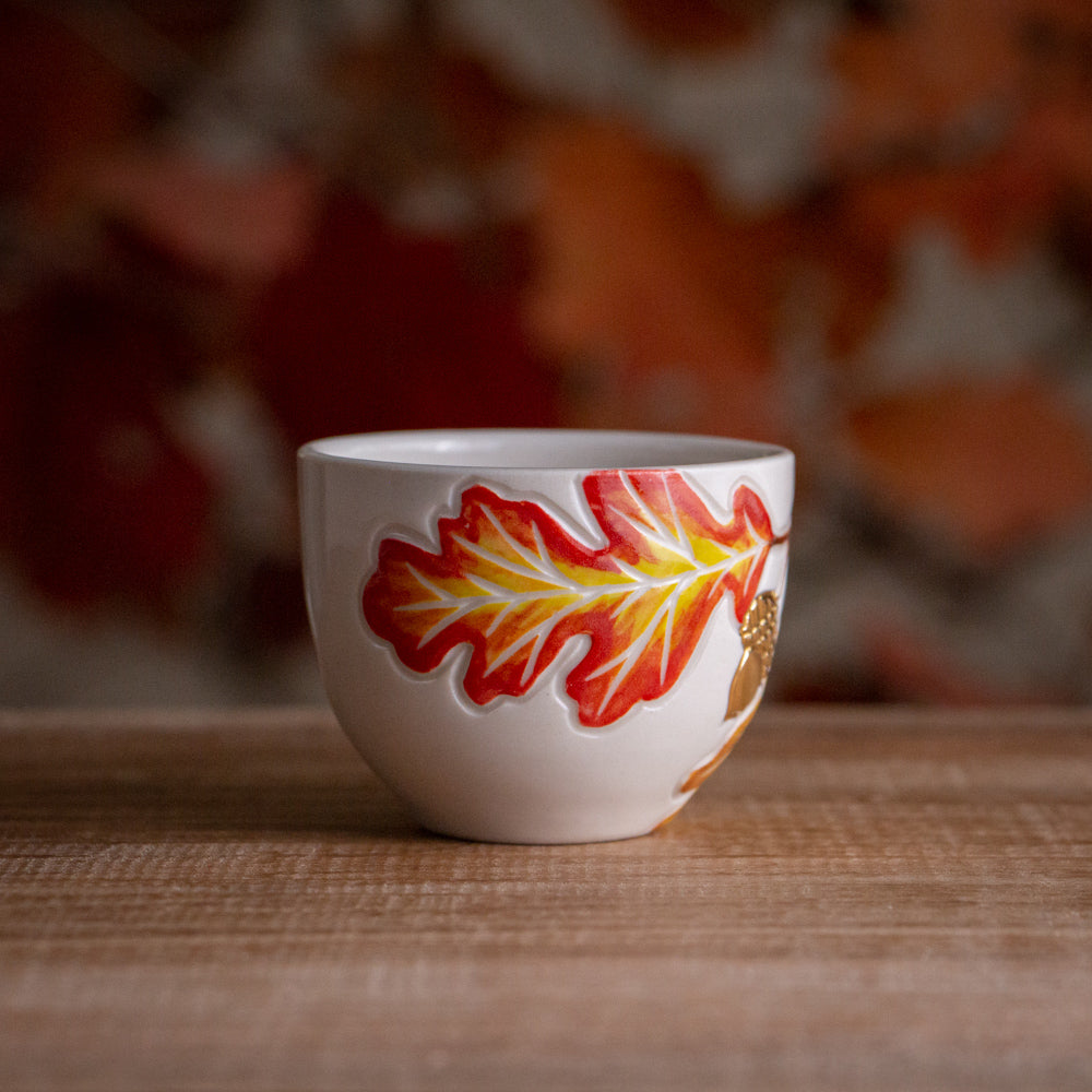 Autumn Oak Branch Espresso Cup #1 [3oz]