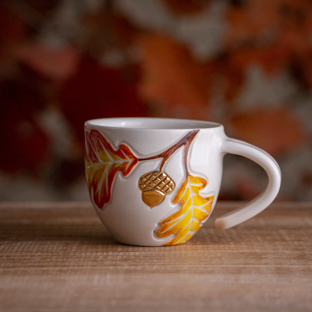 Autumn Oak Branch Espresso Cup #2 [3oz]
