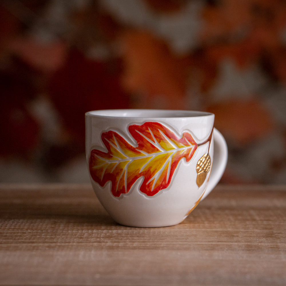 Autumn Oak Branch Espresso Cup #2 [3oz]