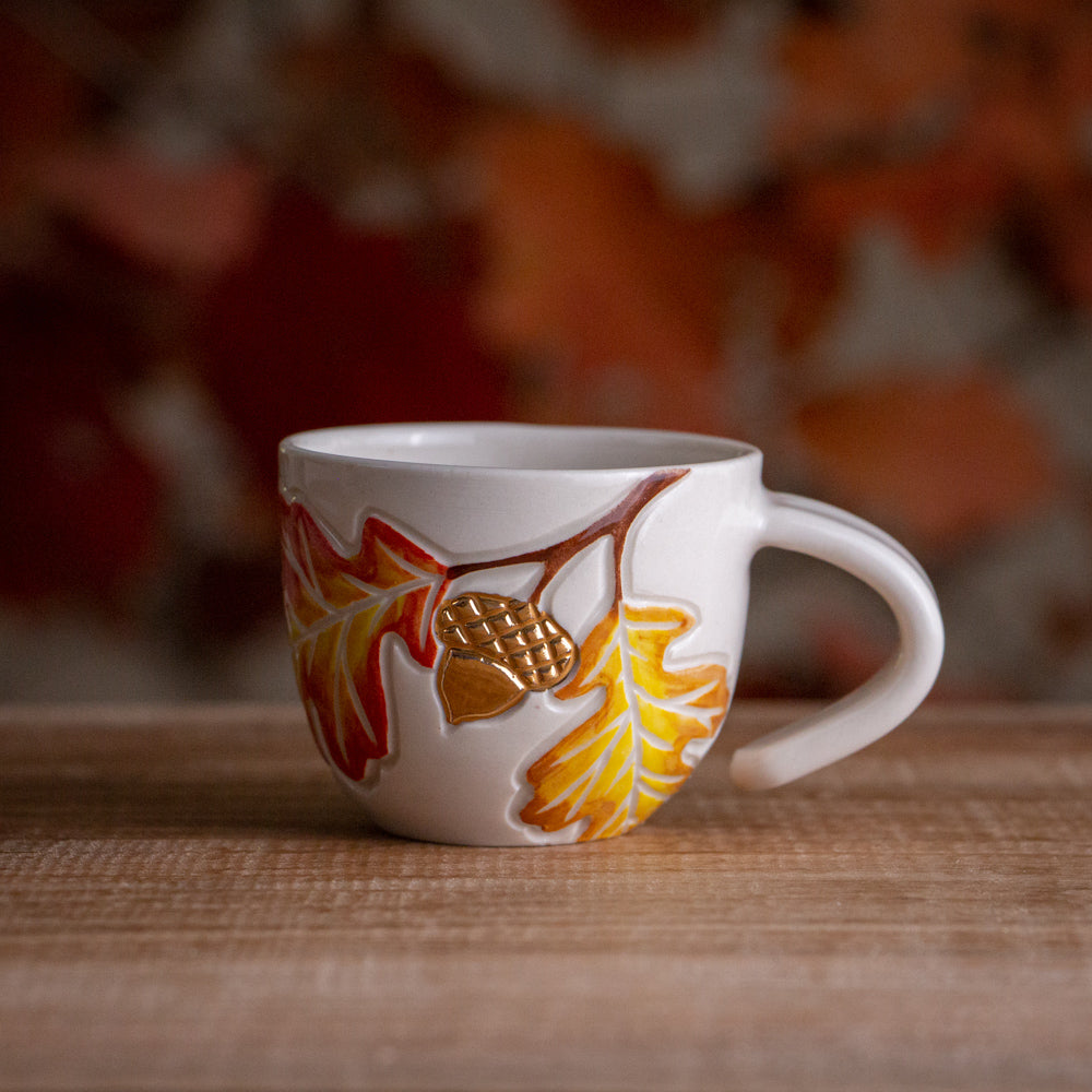 Autumn Oak Branch Espresso Cup #3 [3oz]