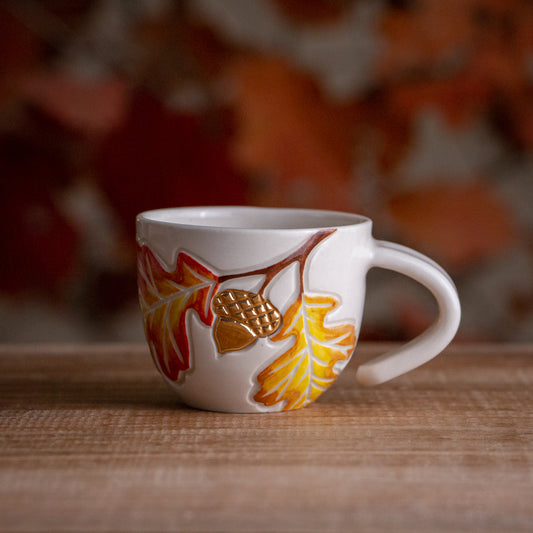 Autumn Oak Branch Espresso Cup #3 [3oz]
