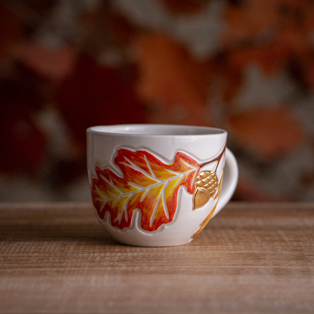 Autumn Oak Branch Espresso Cup #3 [3oz]