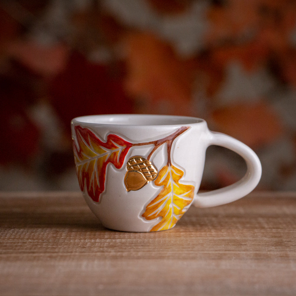 Autumn Oak Branch Espresso Cup #4 [3oz]