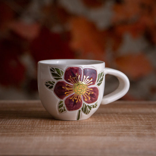 "Anna's Red" Hellebore Espresso Cup #1 [3oz]