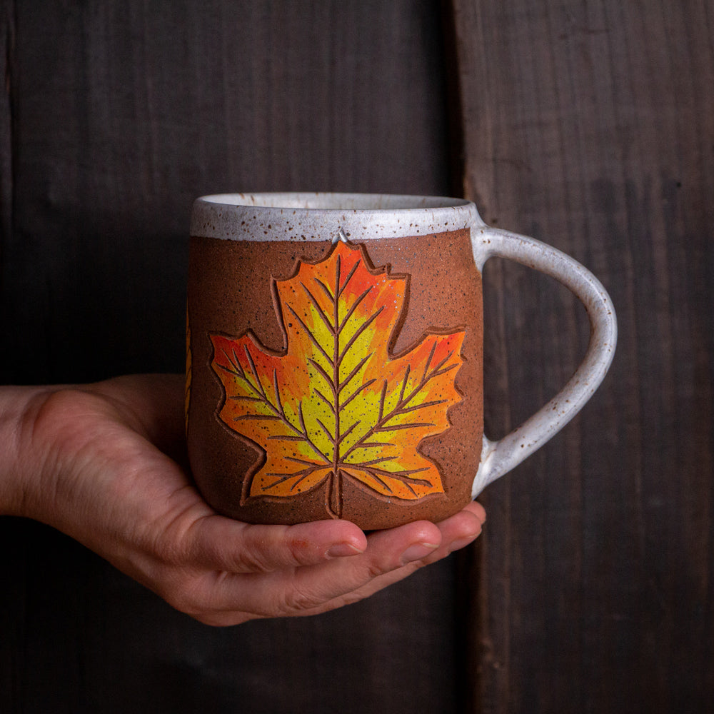 Stoneware Fall Leaf Mug #2 [15oz]